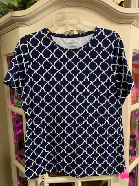 Talbots Size Large Navy & White Tunic