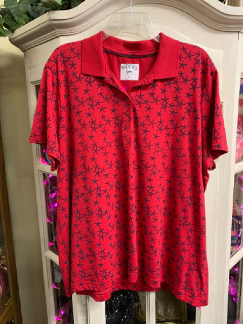 Lee Size 1X Red & Navy Tunic